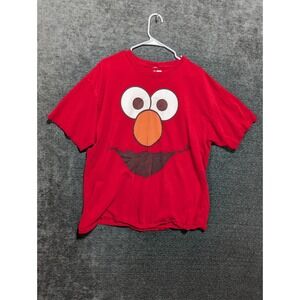 Sesame Street Elmo Face Graphic T-Shirt Red Mens XXL 2010 Sesame Workshop Cotton